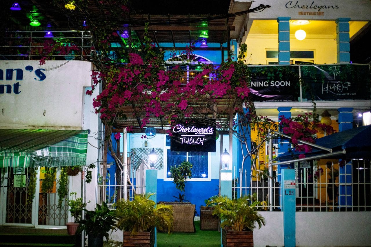 The Cherleyans Restaurant frontage on Ring Road Central, Accra